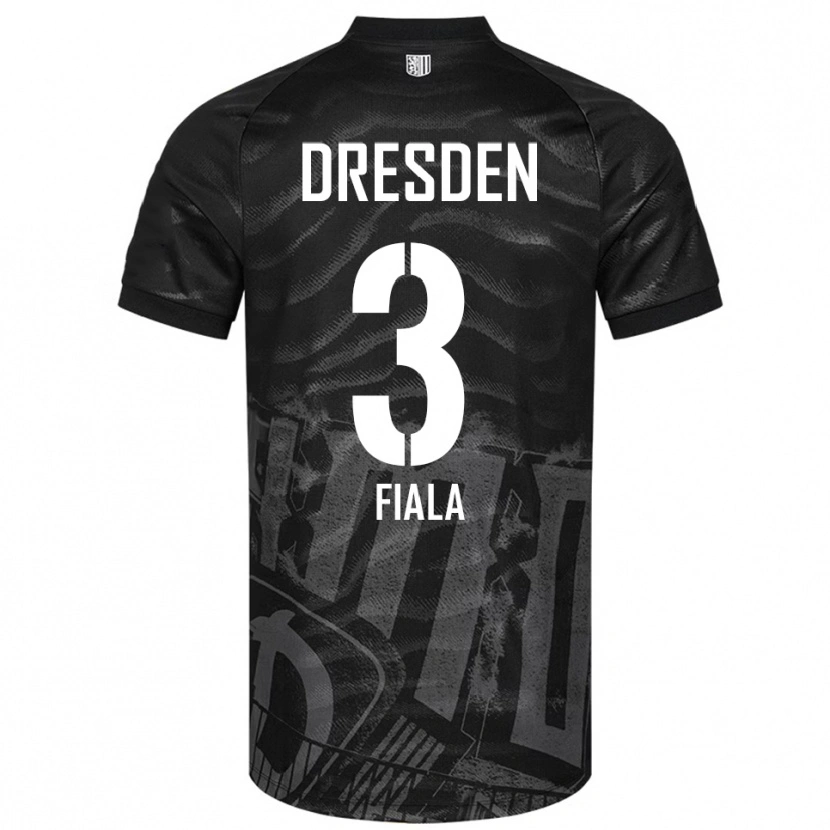 Danxen Homem Camisola Matej Fiala #3 Preto Cinzento Alternativa 2025/26 Camisa