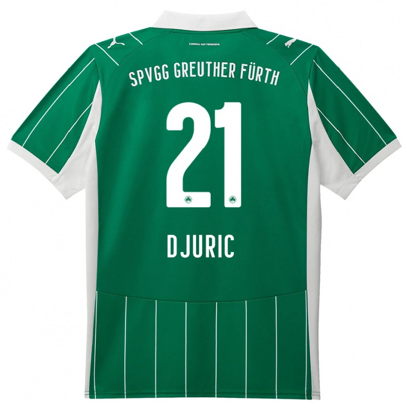Danxen Homem Camisola Andrej Djuric #21 Verde Branco Alternativa 2025/26 Camisa