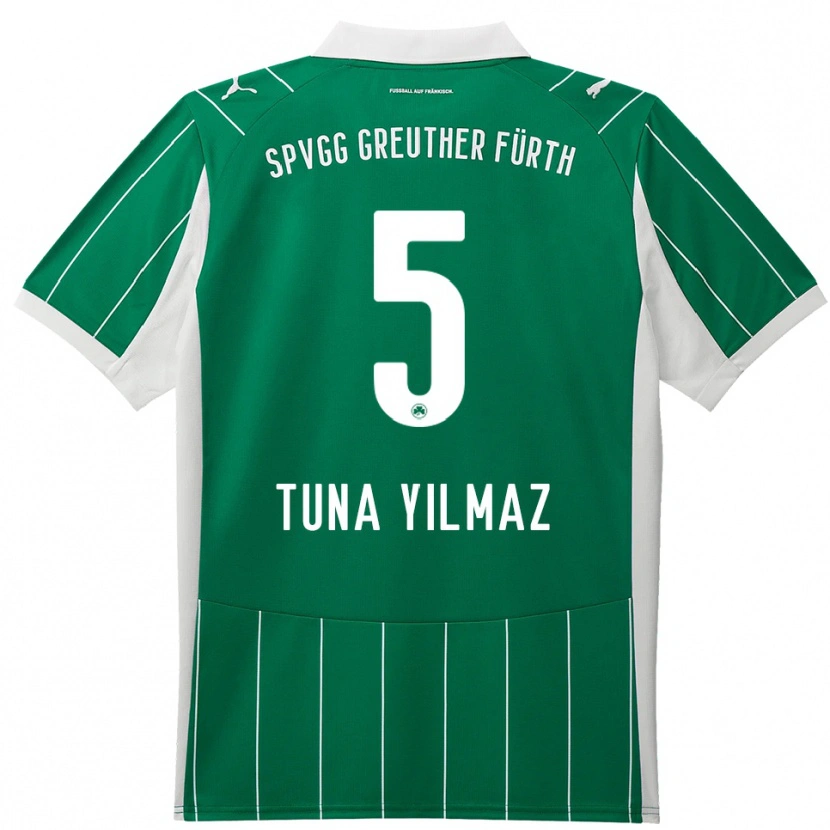 Danxen Homem Camisola Tuna Yilmaz #5 Verde Branco Alternativa 2025/26 Camisa