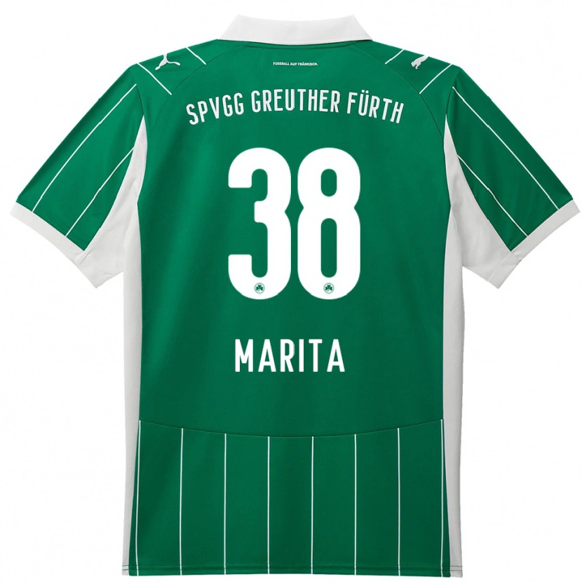 Danxen Homem Camisola Raul Marita #38 Verde Branco Alternativa 2025/26 Camisa