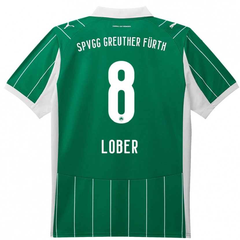 Danxen Homem Camisola Jannik Lober #8 Verde Branco Alternativa 2025/26 Camisa