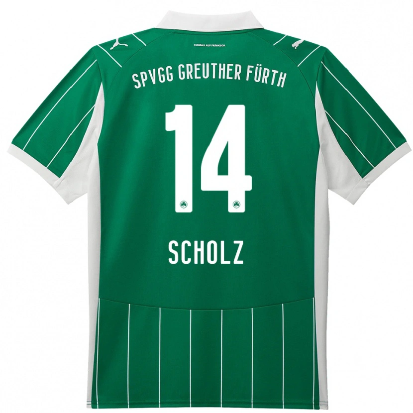 Danxen Homem Camisola Yannick Scholz #14 Verde Branco Alternativa 2025/26 Camisa