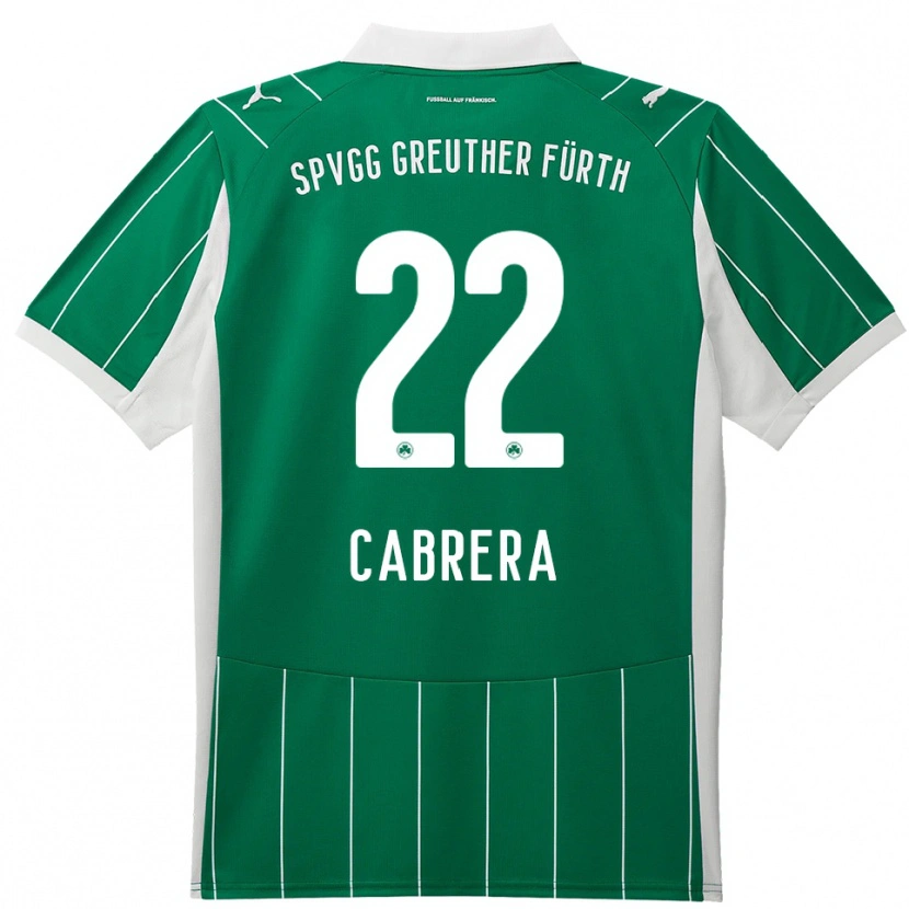 Danxen Homem Camisola Juan Cabrera #22 Verde Branco Alternativa 2025/26 Camisa