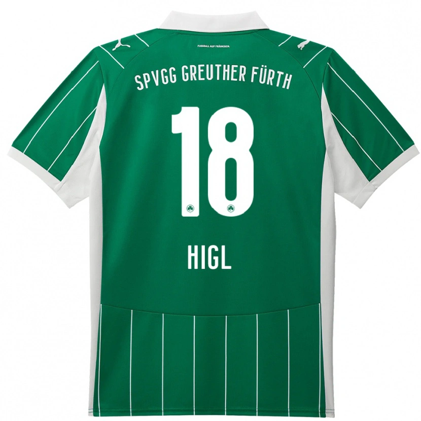Danxen Homem Camisola Felix Higl #18 Verde Branco Alternativa 2025/26 Camisa