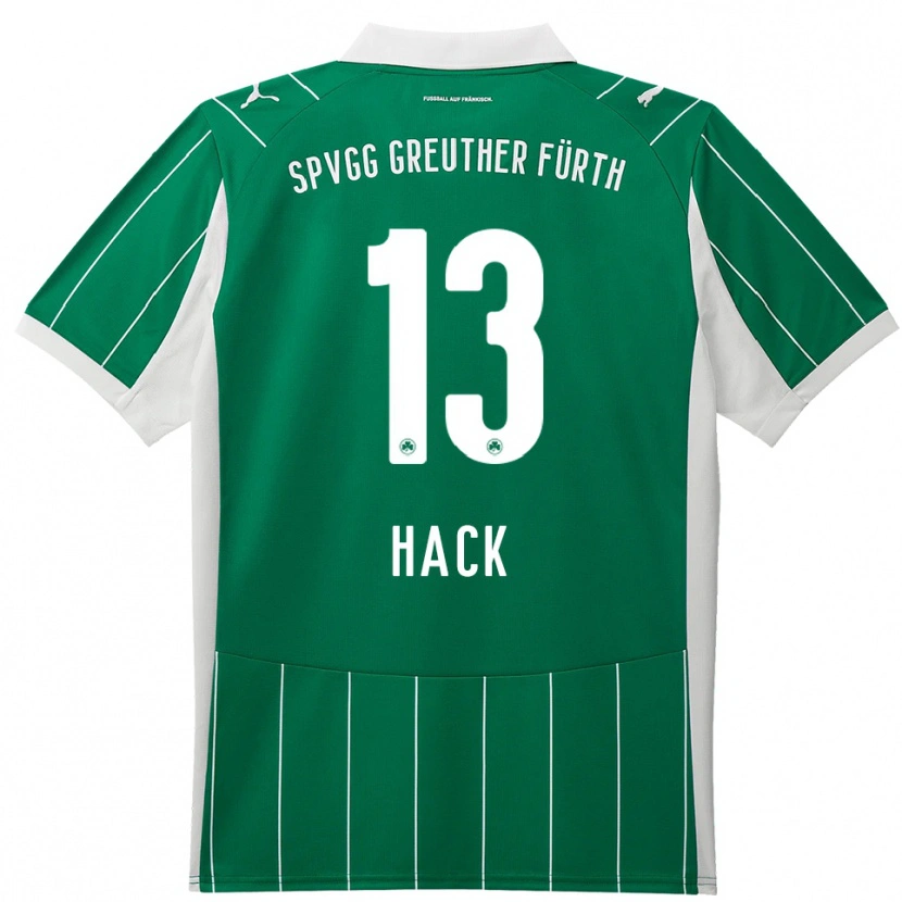 Danxen Homem Camisola Philipp Hack #13 Verde Branco Alternativa 2025/26 Camisa