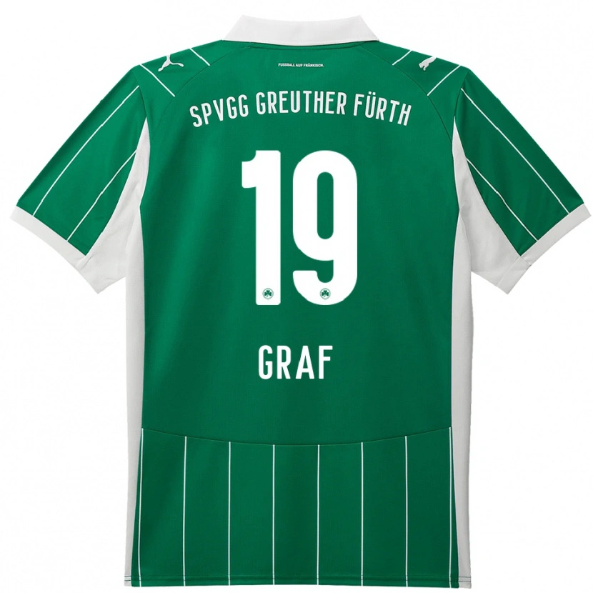 Danxen Homem Camisola Fabian Graf #19 Verde Branco Alternativa 2025/26 Camisa