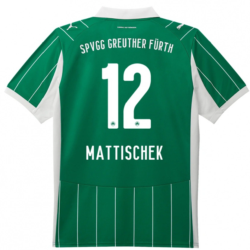 Danxen Homem Camisola Jakob Mattischek #12 Verde Branco Alternativa 2025/26 Camisa