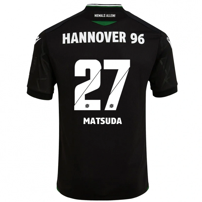 Danxen Homem Camisola Hayate Matsuda #27 Preto Verde Alternativa 2025/26 Camisa