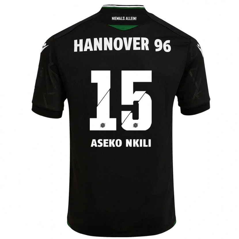 Danxen Homem Camisola Noel Aseko #15 Preto Verde Alternativa 2025/26 Camisa