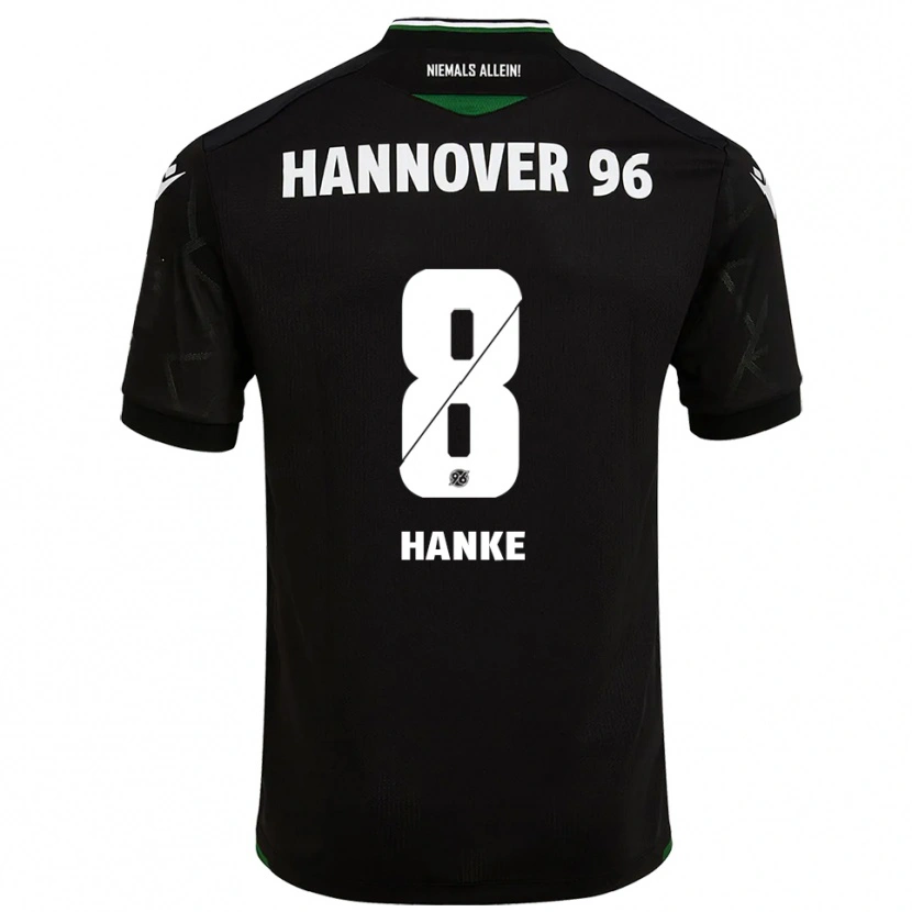 Danxen Homem Camisola Anton Hanke #8 Preto Verde Alternativa 2025/26 Camisa