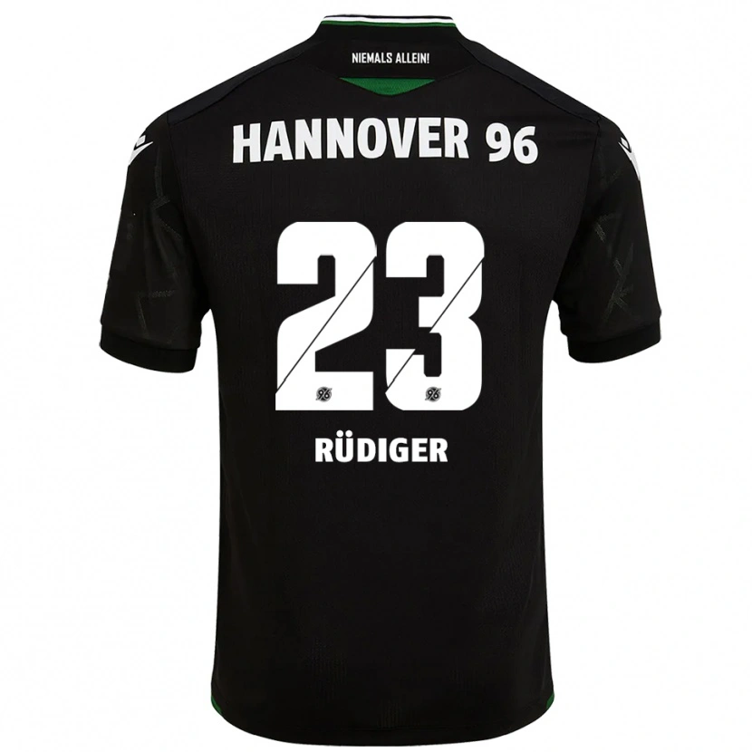 Danxen Homem Camisola Fin-Luca Rüdiger #23 Preto Verde Alternativa 2025/26 Camisa