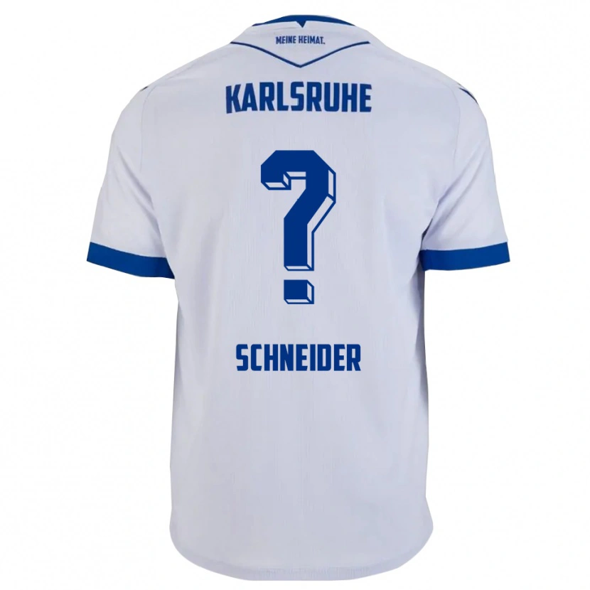 Danxen Homem Camisola Nadja Schneider #0 Branco Azul Alternativa 2025/26 Camisa