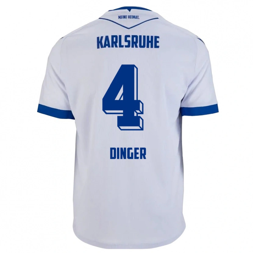 Danxen Homem Camisola Marlon Dinger #4 Branco Azul Alternativa 2025/26 Camisa