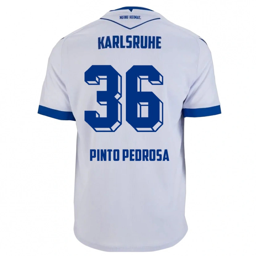 Danxen Homem Camisola Rafael Pinto Pedrosa #36 Branco Azul Alternativa 2025/26 Camisa