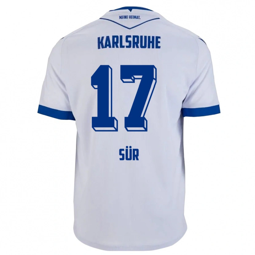 Danxen Homem Camisola Devin Sür #17 Branco Azul Alternativa 2025/26 Camisa