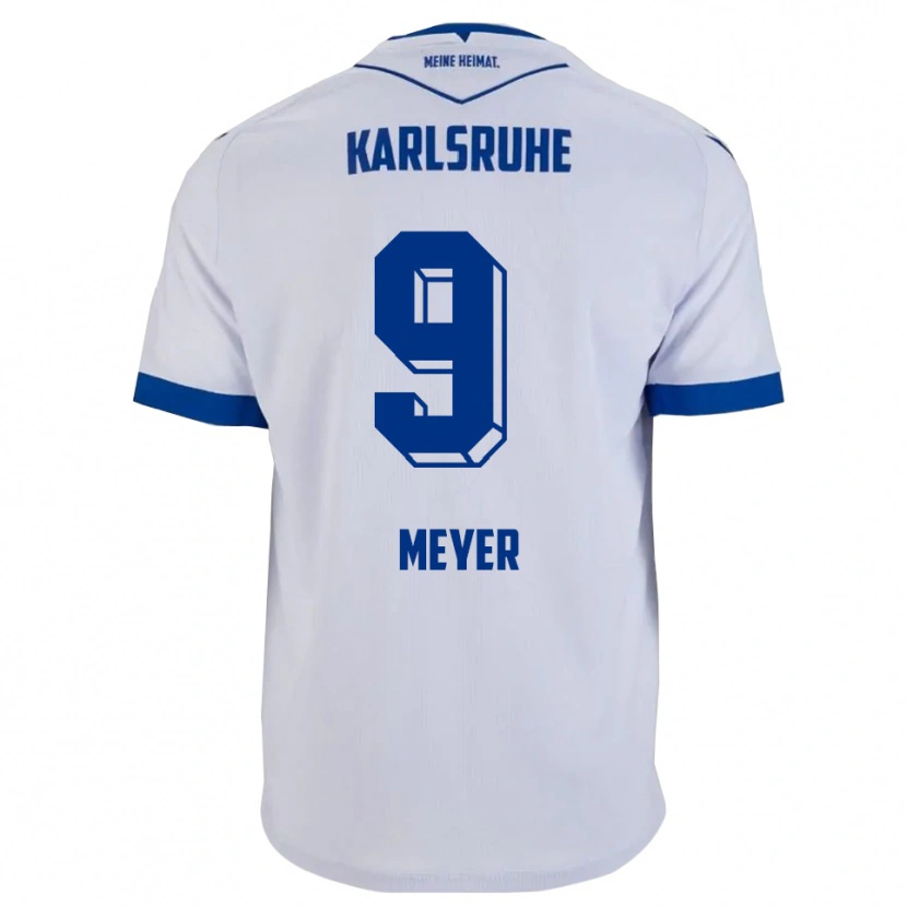 Danxen Homem Camisola John Meyer #9 Branco Azul Alternativa 2025/26 Camisa