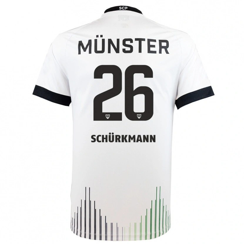 Danxen Homem Camisola Christopher Schürkmann #26 Branco Preto Alternativa 2025/26 Camisa