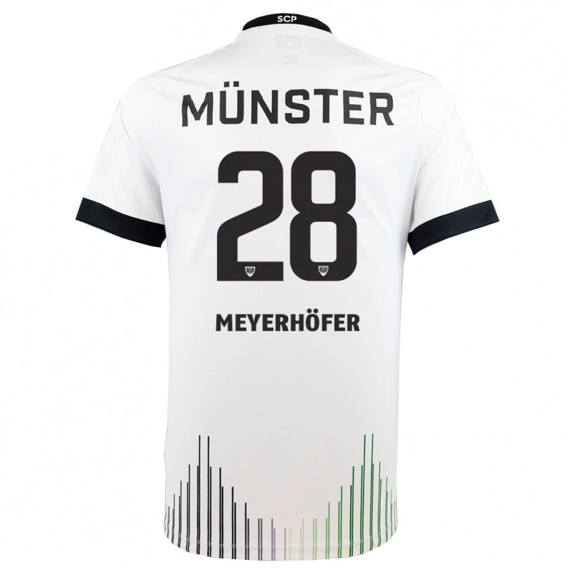 Danxen Homem Camisola Marco Meyerhöfer #28 Branco Preto Alternativa 2025/26 Camisa