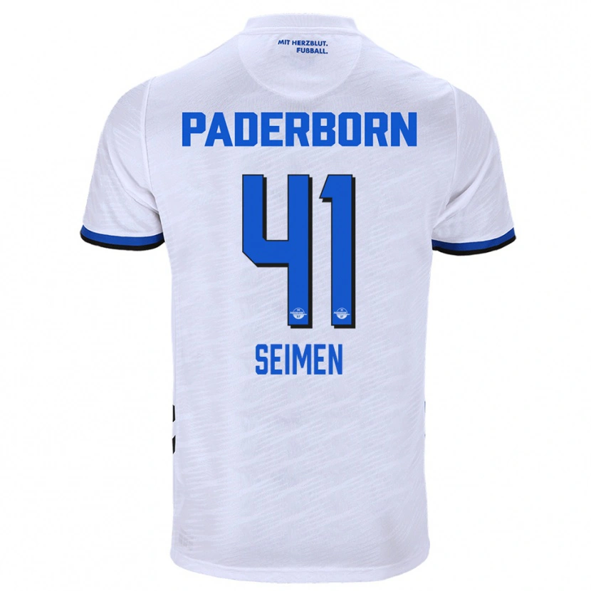 Danxen Homem Camisola Dennis Seimen #41 Branco Azul Alternativa 2025/26 Camisa