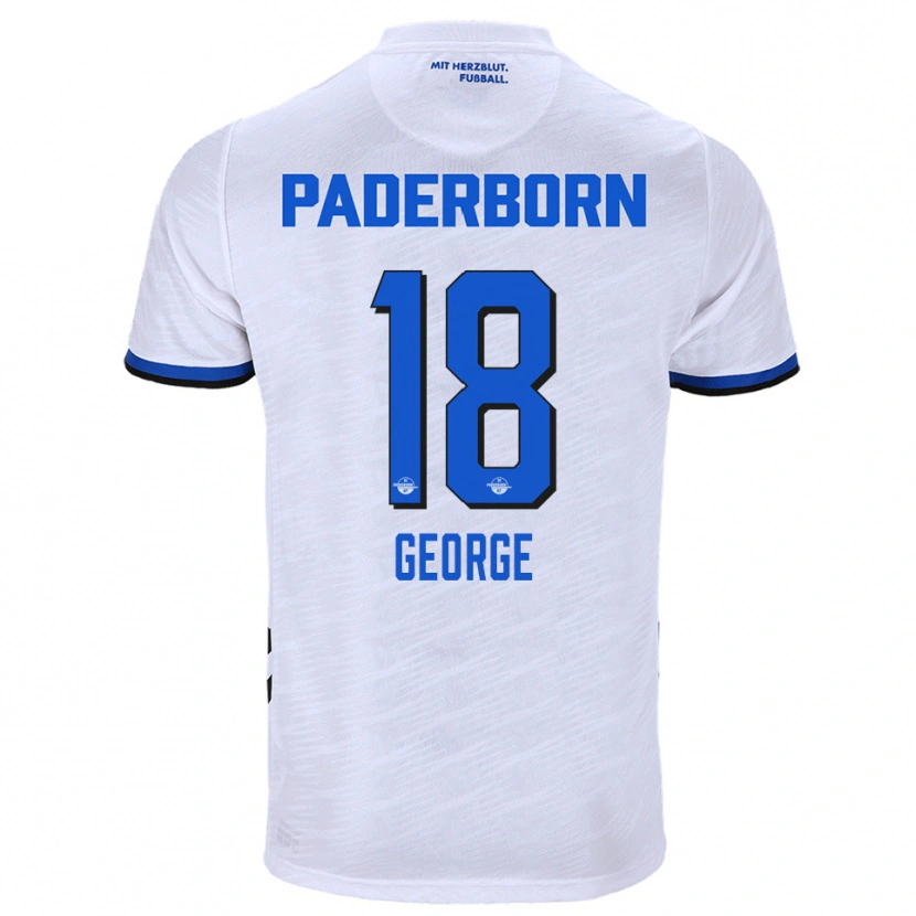 Danxen Homem Camisola Kayonte Kaheim Karim George #18 Branco Azul Alternativa 2025/26 Camisa