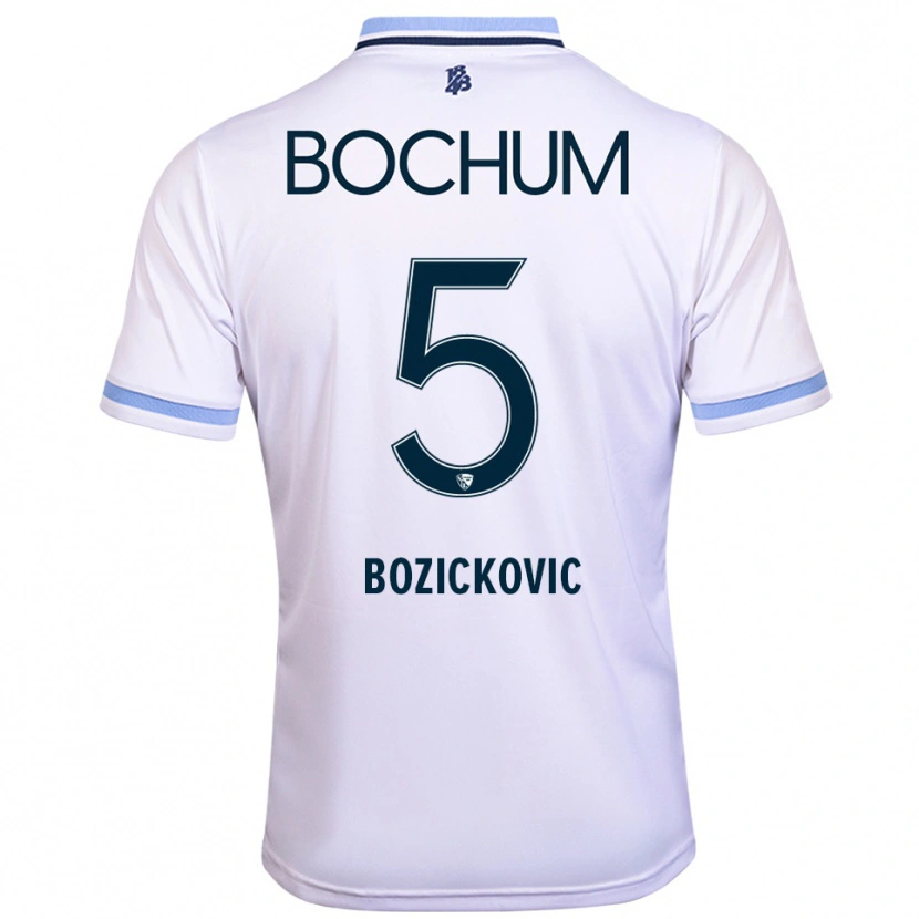 Danxen Homem Camisola Niko Bozickovic #5 Branco Azul Celeste Alternativa 2025/26 Camisa