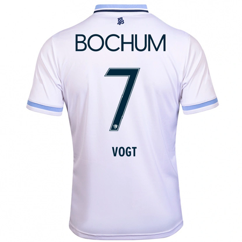 Danxen Homem Camisola Kevin Vogt #7 Branco Azul Celeste Alternativa 2025/26 Camisa