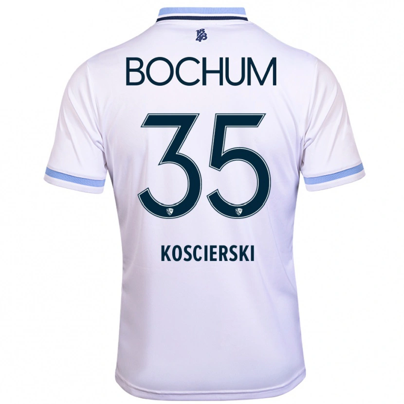 Danxen Homem Camisola Kacper Koscierski #35 Branco Azul Celeste Alternativa 2025/26 Camisa