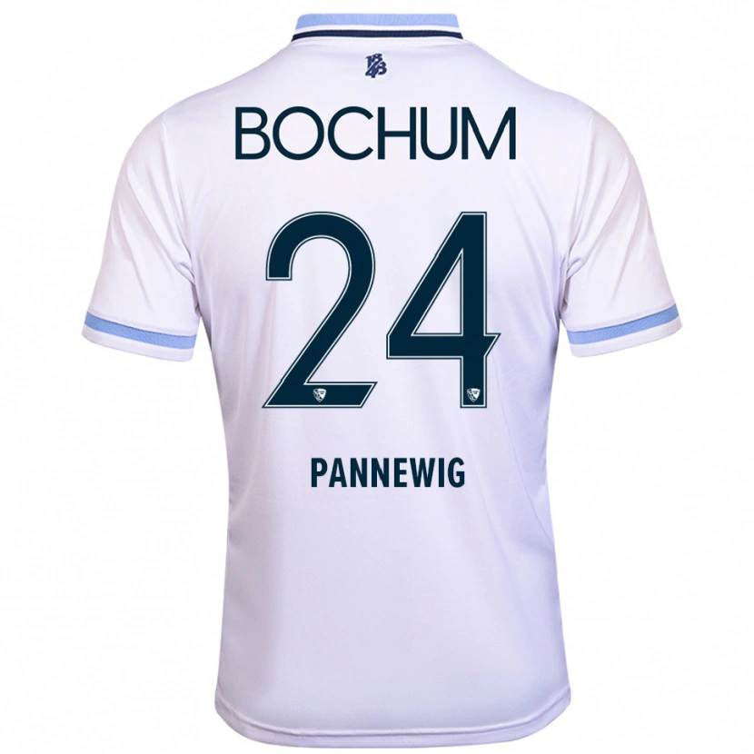 Danxen Homem Camisola Mats Pannewig #24 Branco Azul Celeste Alternativa 2025/26 Camisa