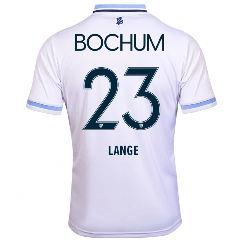 Danxen Homem Camisola Nina Lange #23 Branco Azul Celeste Alternativa 2025/26 Camisa