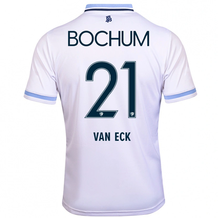 Danxen Homem Camisola Ole Van Eck #21 Branco Azul Celeste Alternativa 2025/26 Camisa