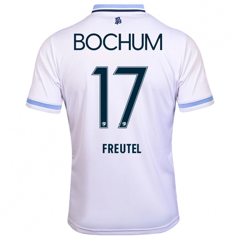 Danxen Homem Camisola Sarah Freutel #17 Branco Azul Celeste Alternativa 2025/26 Camisa