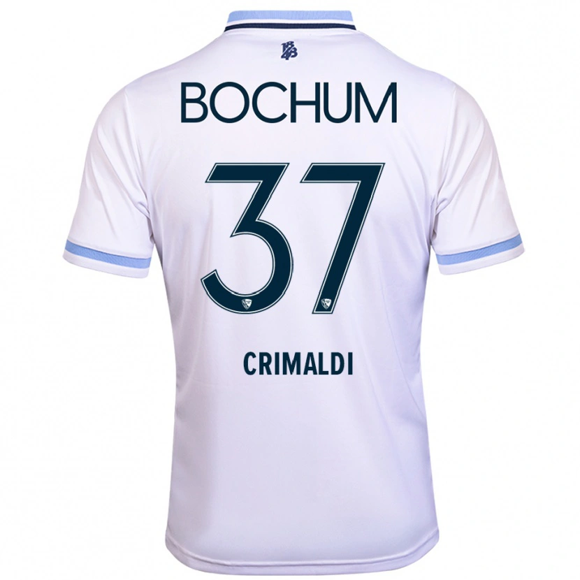 Danxen Homem Camisola Alessandro Crimaldi #37 Branco Azul Celeste Alternativa 2025/26 Camisa