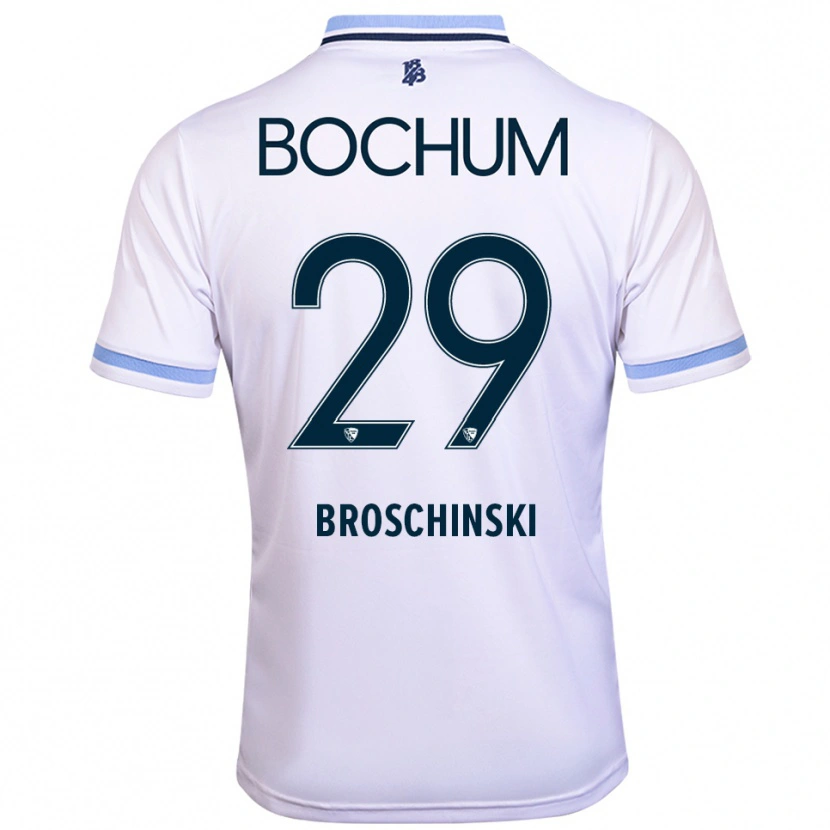 Danxen Homem Camisola Moritz Broschinski #29 Branco Azul Celeste Alternativa 2025/26 Camisa