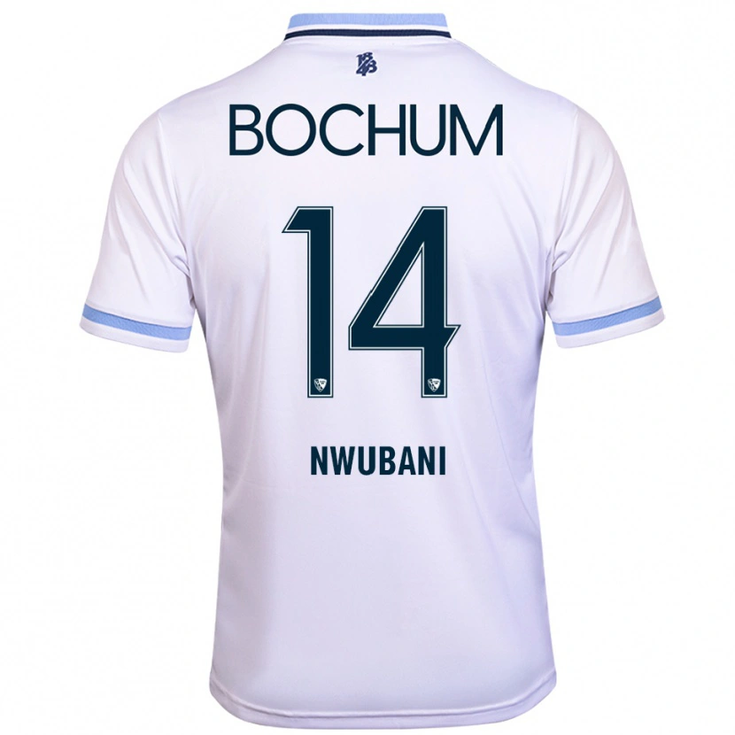 Danxen Homem Camisola Keleb Nwubani #14 Branco Azul Celeste Alternativa 2025/26 Camisa