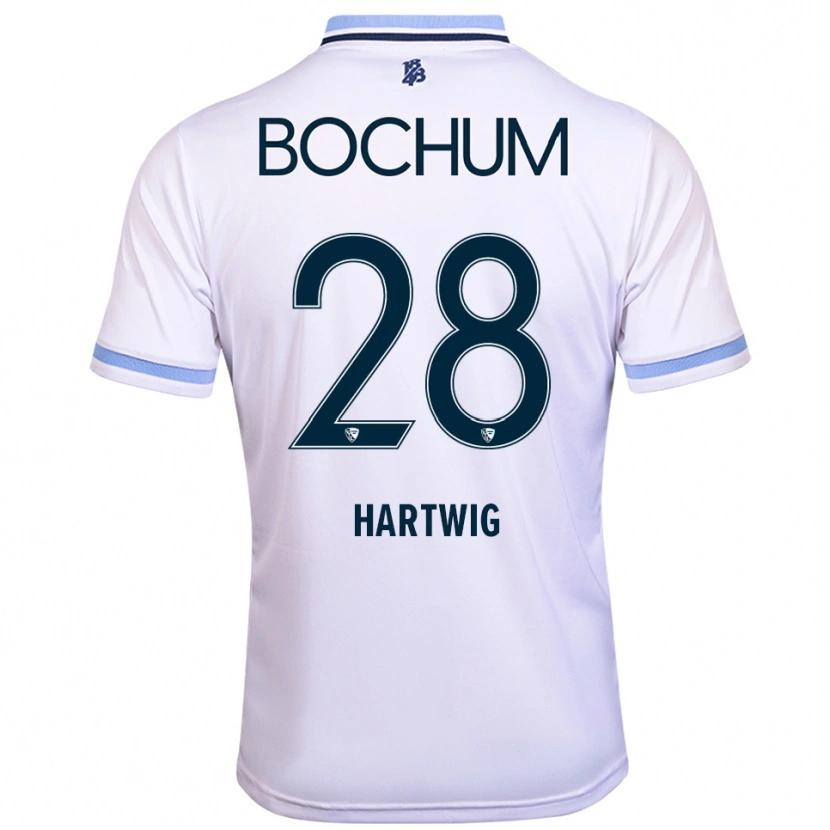 Danxen Homem Camisola Luis Hartwig #28 Branco Azul Celeste Alternativa 2025/26 Camisa