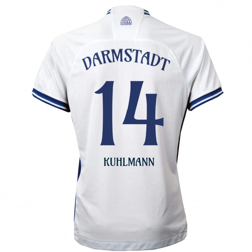 Danxen Homem Camisola Marcel Kuhlmann #14 Branco Azul Alternativa 2025/26 Camisa