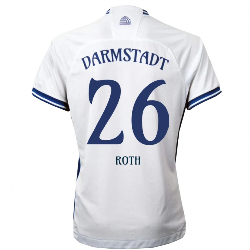 Danxen Homem Camisola Maximilian Roth #26 Branco Azul Alternativa 2025/26 Camisa