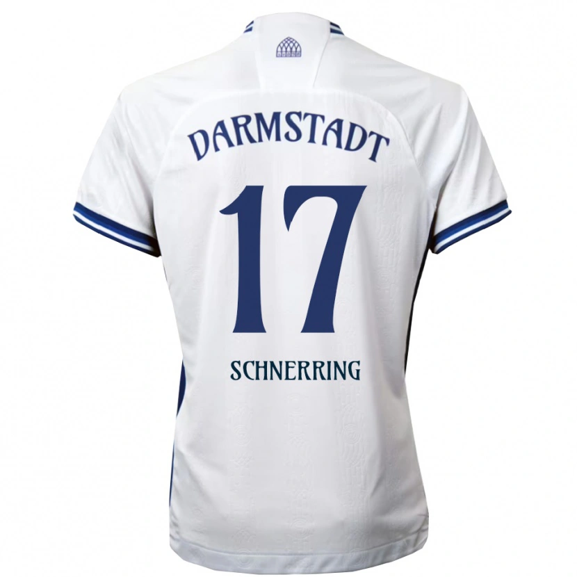Danxen Homem Camisola Loann Schnerring #17 Branco Azul Alternativa 2025/26 Camisa