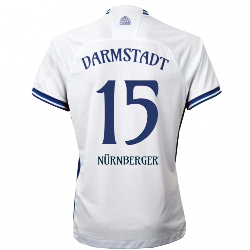 Danxen Homem Camisola Fabian Nürnberger #15 Branco Azul Alternativa 2025/26 Camisa