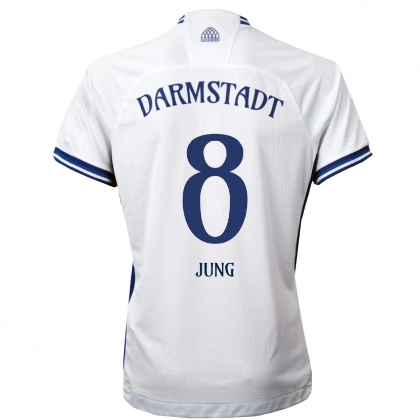 Danxen Homem Camisola Lennon Jung #8 Branco Azul Alternativa 2025/26 Camisa