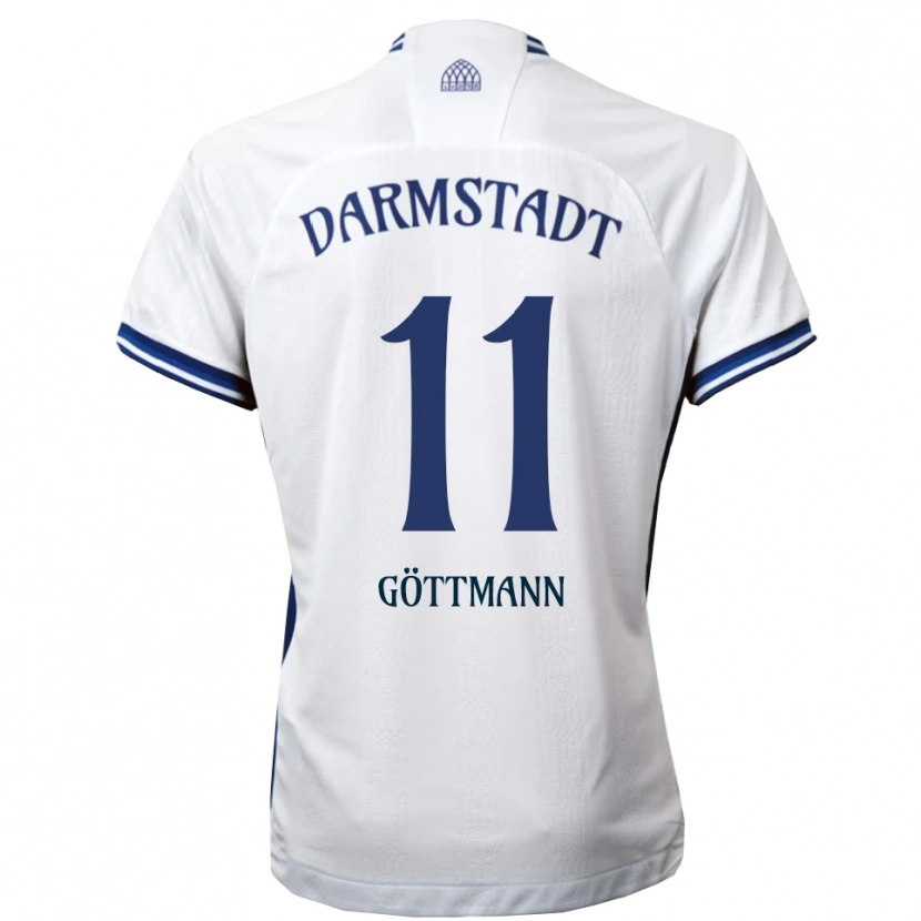 Danxen Homem Camisola Levin Göttmann #11 Branco Azul Alternativa 2025/26 Camisa