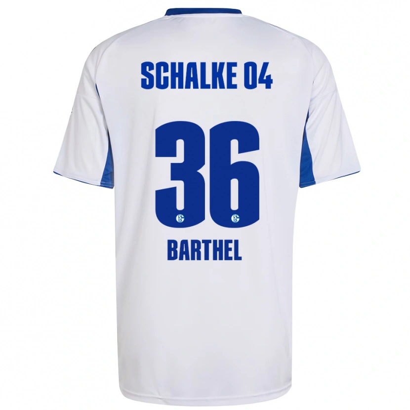 Danxen Homem Camisola Niklas Barthel #36 Branco Azul Alternativa 2025/26 Camisa