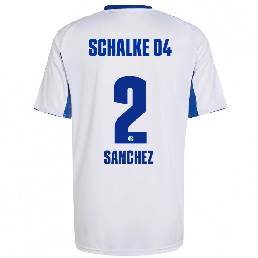Danxen Homem Camisola Felipe Sánchez #2 Branco Azul Alternativa 2025/26 Camisa