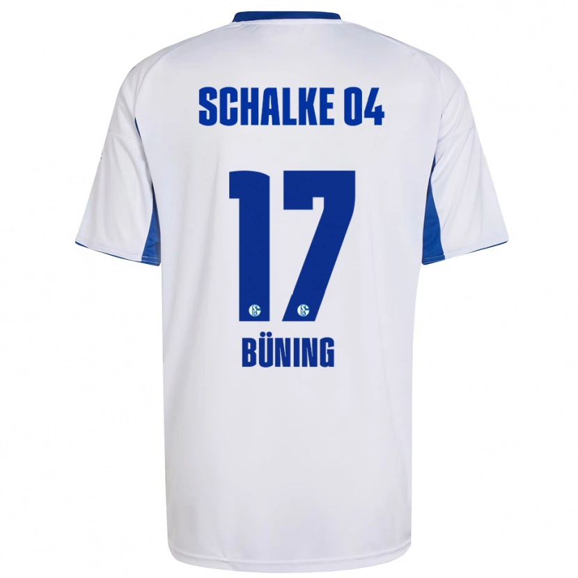 Danxen Homem Camisola Michelle Büning #17 Branco Azul Alternativa 2025/26 Camisa