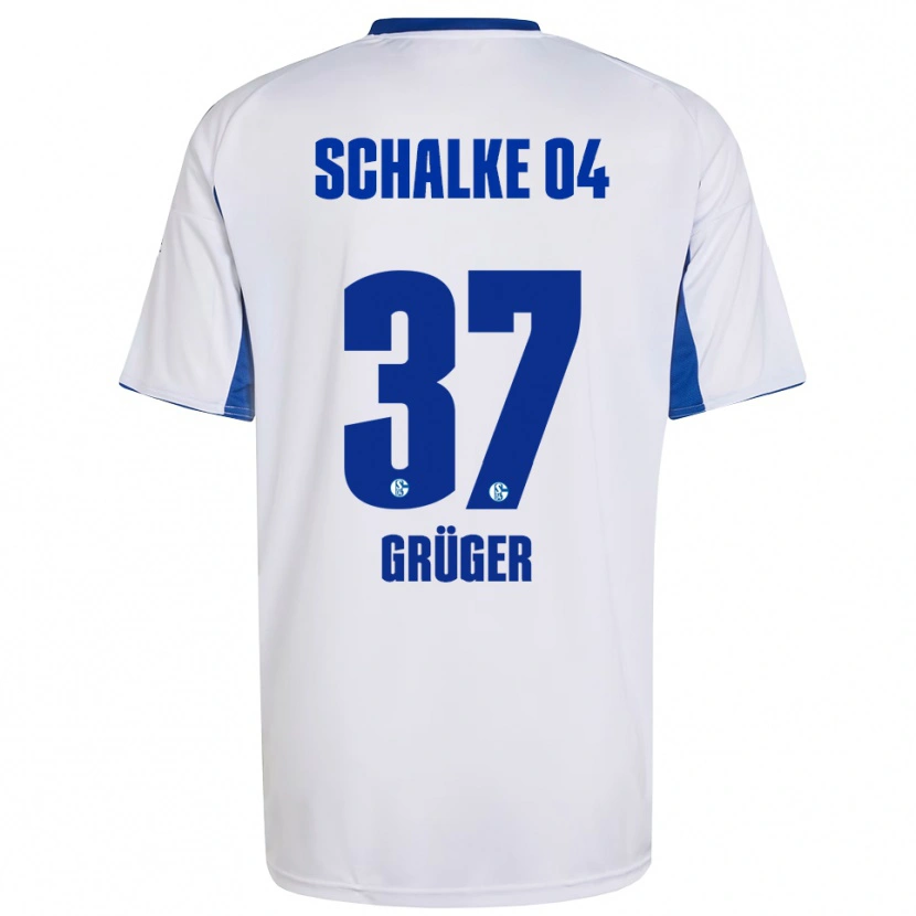Danxen Homem Camisola Max Grüger #37 Branco Azul Alternativa 2025/26 Camisa