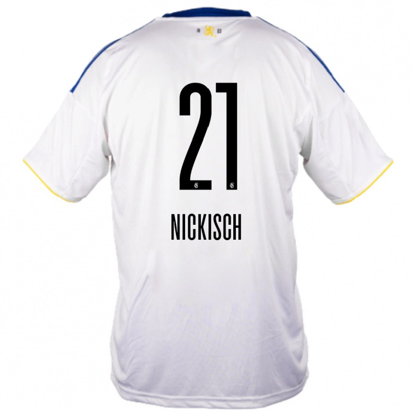 Danxen Homem Camisola Jonas Nickisch #21 Branco Azul Amarelo Alternativa 2025/26 Camisa