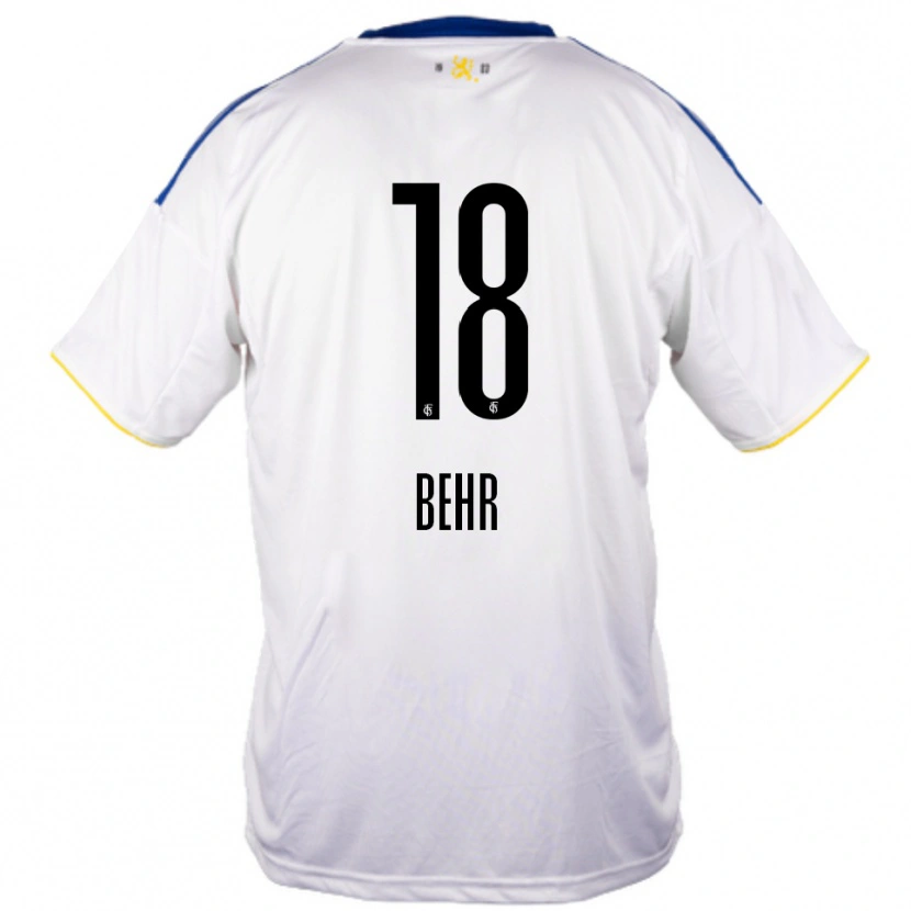 Danxen Homem Camisola Luca Behr #18 Branco Azul Amarelo Alternativa 2025/26 Camisa