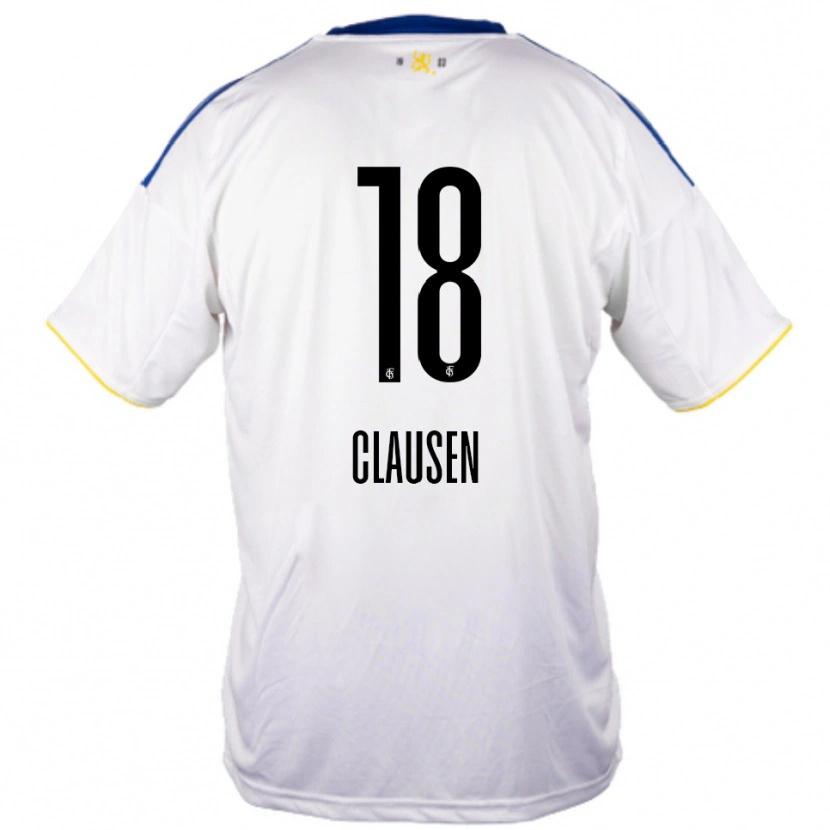 Danxen Homem Camisola Nora Clausen #18 Branco Azul Amarelo Alternativa 2025/26 Camisa