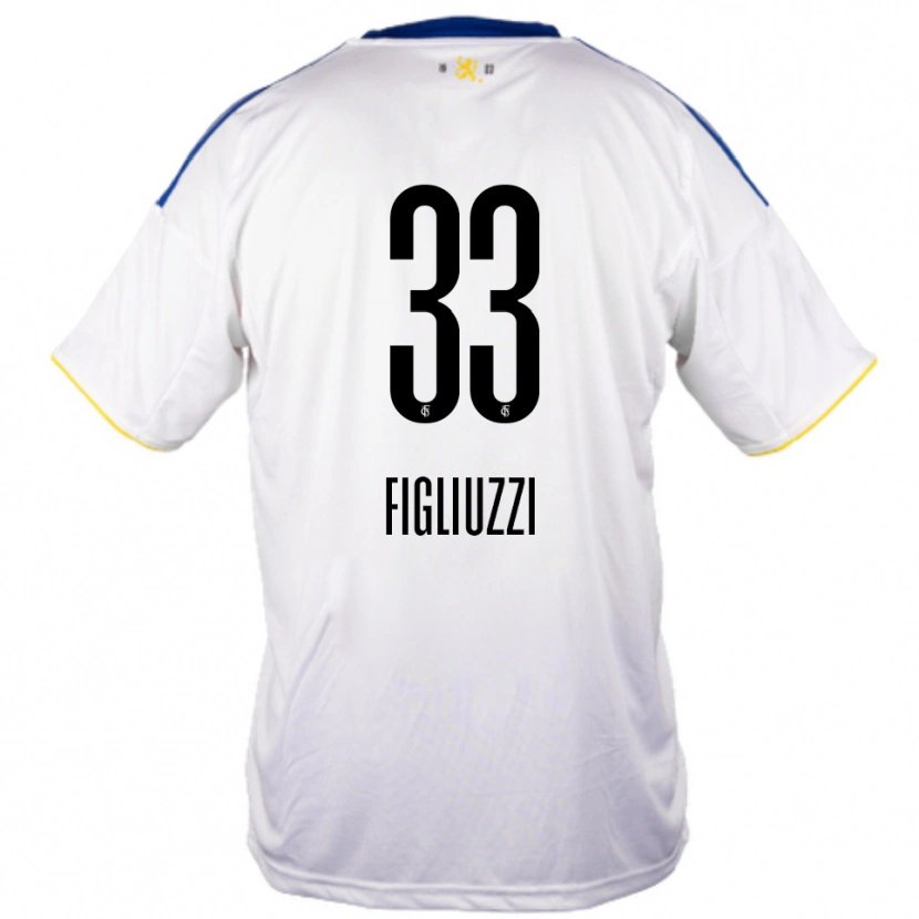 Danxen Homem Camisola Silvano Figliuzzi #33 Branco Azul Amarelo Alternativa 2025/26 Camisa