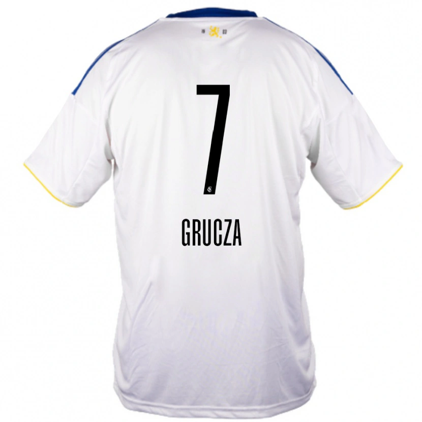Danxen Homem Camisola Nico Grucza #7 Branco Azul Amarelo Alternativa 2025/26 Camisa